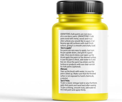 GRANOTONE Chalk Paint for Furniture, Home Decor, Crafts | Eco-Friendly | All In One Paint | No Wax Needed | Versatile DIY Solution | 120 ML (CITRON)