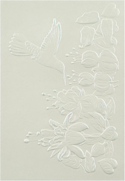 BAOFALI 3D Embossing Folder for Card Making,Hummingbird and Flowers Clear Plastic Texture Fades Embossing Folder Template for Scrapbooking and Other Paper Craft Album Stamps DIY Decoration