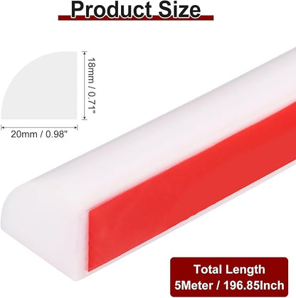 uxcell 197 Inch Flexible Quarter Round Molding Silicone Peel and Stick Trim Self Adhesive Shower Water Barrier for Corner Decor Bathroom Kitchen, White
