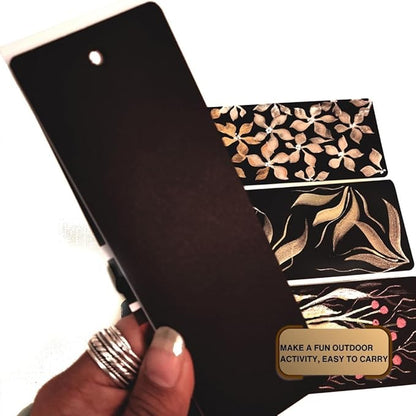 300GSM Deep Black Bookmark Sketchpads, Suitable for Acrylics & Mixed Media for Professional Artists (Pack of 2)