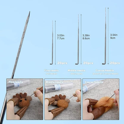 Mayboos Felting Kit with 8"x10" Mat, Needles for Wool & Leather Guards