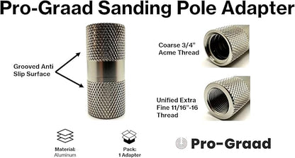 Sanding Pole Adapter, Connect Wood Handles, Telescopic, Multi Purpose Paint Extension to Drywall Standard Sander Head
