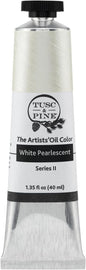 Tusc & Pine Artist Oil Paint - White Pearlescent, 40 ml, Non-Yellowing, Rich & Creamy Consistency, Maximum Pigment Load, Small Batch Milled Oil Paints Made in the USA for Professional Artists