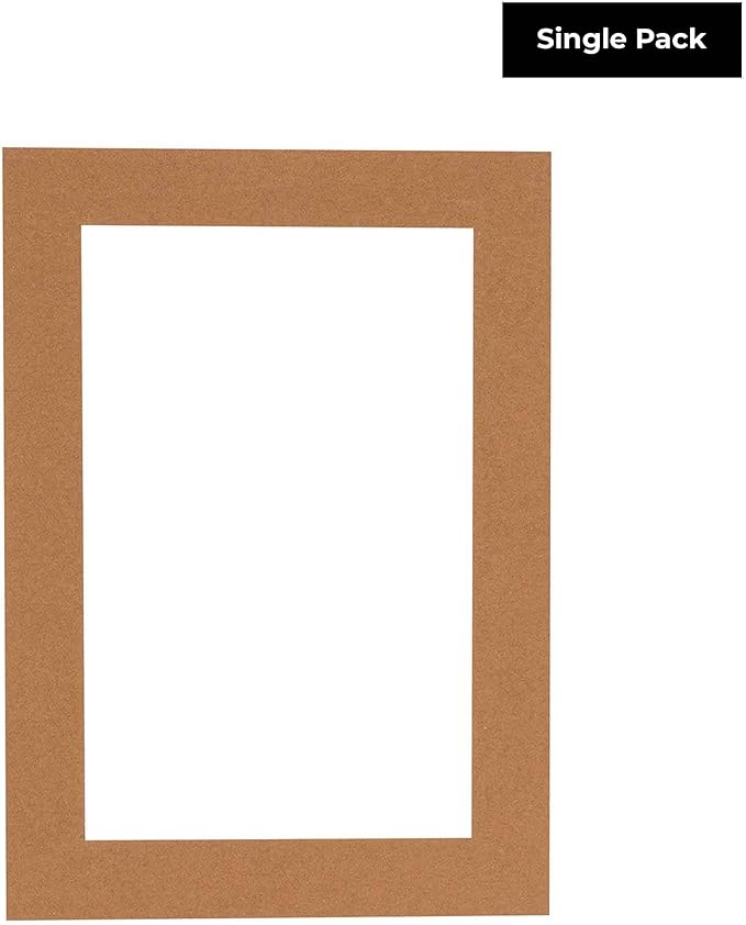 Poster Palooza 8x10 Mat Bevel Cut for 6x8 Photos - Acid Free Aged Oak Brown Precut Matboard - for Pictures, Photos, Framing - 4-ply Thickness
