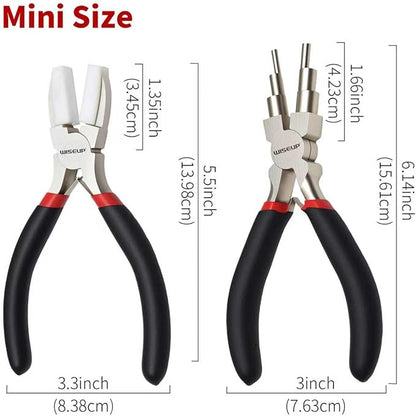 WISEUP Jewelry Pliers Set - 6 in 1 Bail Making Plier, Making Nylon Plier for Jewelry DIY Craft，Repair & Wire Wrapping，jewelry making tools
