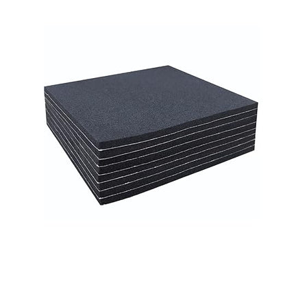 Adhesive Foam Padding, 8 Pieces Neoprene Foam Anti Vibration Pads High Density Closed Cell Foam Sheet, Insulation Soundproofing Black (6" x 6" x 1/16", 8 Pcs)