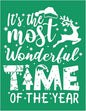 Wonderful Time Christmas Stencils Self Adhesive Silk Screen Stencil Reusable Silk Screen Transfer Winter Xmas Screen Print Stencil for Craft on Wood, Fabric, Wall, Windows, DIY Home Christmas Decor