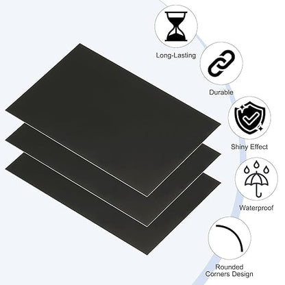 PATIKIL 2.1x3.3 Inch Anodized Aluminum Sheet Metal, 20Pcs Laser Plates Engraving Blanks 0.5MM Thin Rectangle for Crafting DIY House Laser Engraving, Black