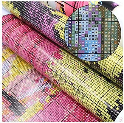 Stitchmelody Stamped Cross Stitch Kits,11CT Printed Pattern DMC Threads Embroidery Set-Happy Couple 22.4''X18.1''