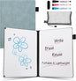 AGM Portable White Board Dry Erase Notebook, 8.4" x 6" Double Sided Folding Whiteboards with 3 Pens, Small Travel Dry Erase Board Skin-Friendly Material for Study, Meeting, Planning, Ocean Blue