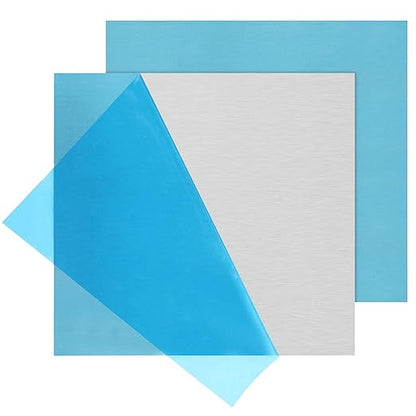 2Pack 6061 T651 Aluminum Sheet Metal 8 x 8 x 1/16 Inch Flat Plain Aluminum Plate Covered with Protective Film, 1.5mm Heat Treatable Rectangle Aluminum Metal Plate for Crafting, Industrial