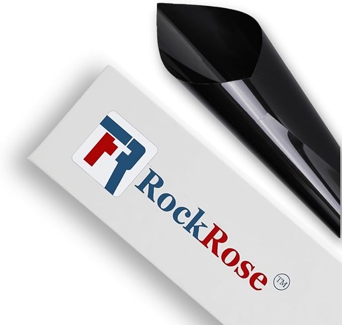 Rockrose Professional Blackout Home Tint Window Film - Sun Blocking Window Privacy Film for Home Offices - Room Darkening Dark Black Out Home Day Sleep Light Blocker Size 36in X 15ft Total Blackout