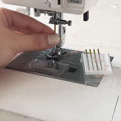 HONEYSEW 30 Pieces Sewing Machine Needles HAX1 130/705H Universal Regular Point Flat Shank Sewing Needle Compatible with Singer, Brother,Janome,Pfaff and Other Brand (Yellow Size 18-30PCS)