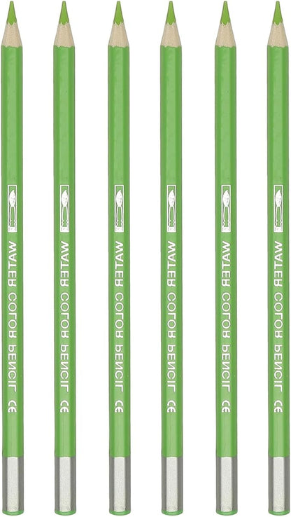 PATIKIL Watercolor Pencil, 6Pcs Water Soluble Pencils for Blending, Coloring, Sketch Drawing, Painting, Green Yellow