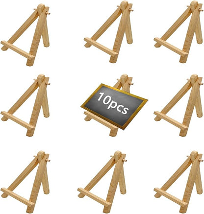 7.5 Inch Mini Wood Display Easel, 10 Pcs Tabletop Easels for Displaying Photos, Picthres