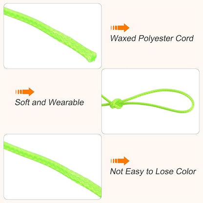 MECCANIXITY Waxed Cord 1.5mm Waxed Polyester Cord 175 Yard Wax String for Bracelet Making,Necklaces, Beading,Jewelry Making and DIY Crafts(Bright Green)