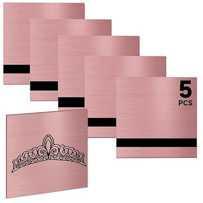 5PCS Laser Engraving Double Color ABS Plastic Sheet,Two-Tone Laserable Engraving Plastic Sheets for Name Badge,Office Label,Laser Product,Size 11.73" x 11.73",Brushed Rose Golden/Black