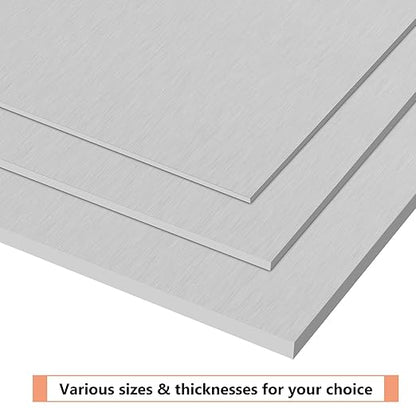 6061 T651 Aluminum Sheet Metal 10 x 10 x 1/8(0.125") Inch Flat Plain Aluminum Plate Covered with Protective Film, 3MM Heat Treatable Rectangle Aluminum Metal Plate for Crafting, Industrial