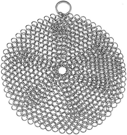 TOPULORS 316L Stainless Steel Cast Iron Scrubber Chaimmail Link 7 in Round by TOPULORS