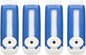 PATIKIL 4 Pack Erasers, Sliding Retractable Eraser Push Pull Cute Pencil Erasers Soft Large Easy to Clean with Plastic Sleeve for Sketching Drawing Artists Teacher Pencils, Blue White