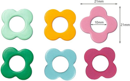 Multicolor Flower Shape Metal Stitch Markers Ring Mini Crochet Markers Knitting Markers for Weaving,Knitting