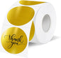 1.5" Holographic Direct Thermal Label Stickers, Round Printable Rainbow Glitter Thermal Printer Sticker Labels for Gift Wrapping, Self-Adhesive DIY Custom Logo Design- Gold