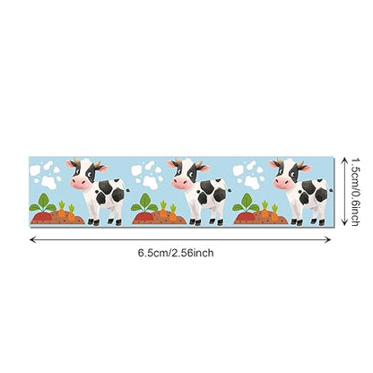 12 Pcs Farm Animals Washi Tape Farm Animals Masking Tape Decorations Farmhouse Cow Sheep Pig Ducks Decorative Paper Sticker for Vintage Journals, Planners, DIY Craft Gift Wrapping