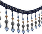 3yards Beading Fringe Trimming Long Beads Tassel Curtain Trim Ribbon Trim for Cover Edge Decorative (deep blue)