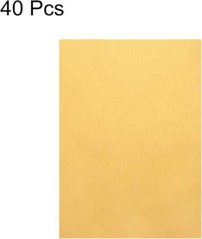 MECCANIXITY Colored Vellum Paper, 40 Sheet Gold Transparency 11.7 x 8.2 Printable Vellum Paper, Translucent Vellum Sheets for Printing Wedding Invitations, Ink Jet Laser Printer