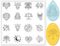 CHGCRAFT Polymer Clay Texture Sheets - 12 Zodiac Signs Silicone Stamp for Divination - Clear Mat Tools for Jewelry Earring Making, 5.5x5.5inch