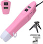 mofa Mini Variable Temp Heat Gun 350W 250℉~850℉(150℃- 450℃) Fast Heating,LCD Digital Display Hot Air Gun Tools with Reflector Nozzle&Tripod Overload Protection for Crafting,Embossing,Drying (Pink)
