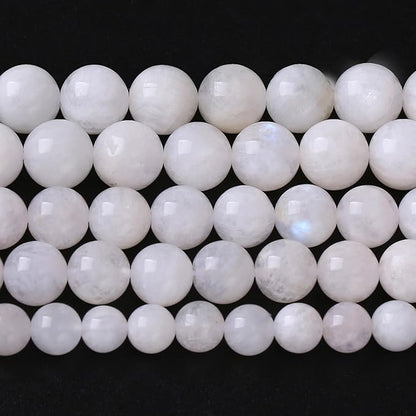 6mm 60pcs Natural Moonstone Stone Beads for Jewelry Making Energy Healing Power Stone Beads DIY Bracelet Necklace Accessories 15"