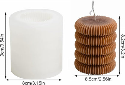 Tire Stripe Candle Silicone Mold Creative Column Candle Soap Mold Fondant Chocolate Cake Baking Mould Plaster Clay Resin Epoxy Mold