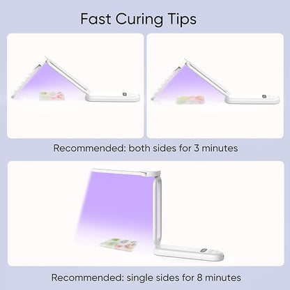 PPESULK UV Light for Resin Curing, Rechargeable UV Resin Lamp with Time Display, 34 LEDs High Power Resin Curing Machine, Cordless Portable UV Lamp for Resin Molds, Crafts, Jewelry Making(White)