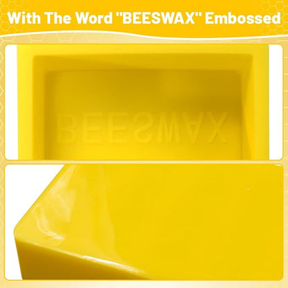Silicone Beeswax Mold with Makes 2 x 1 lb Blocks, Reusable Silicone Molds with The Word Beeswax Embossed, Reusable Beeswax Bar Mold for DIY Soap, Candle, Wax Block Crafting, Reusable, Easy Release