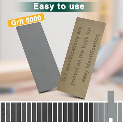 10PCS Sand Paper 5000 Grit Sandpaper Sheets, 9 x 3.6 Inch Wet Dry Sandpaper Sheets, Sand Paper for Metal, Wood Furniture, Automotive and Crafts