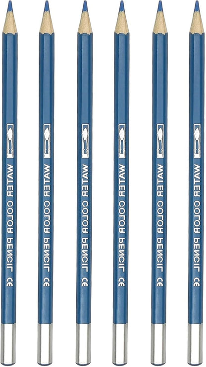 PATIKIL Watercolor Pencil, 6Pcs Water Soluble Pencils for Blending, Coloring, Sketch Drawing, Painting, Blue
