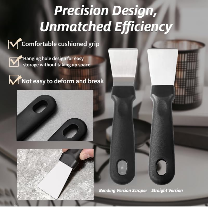 2Pcs Cleaning Scraper for Ovens, Induction Hob, Stainless Steel Multi-Kitchen - Image 5