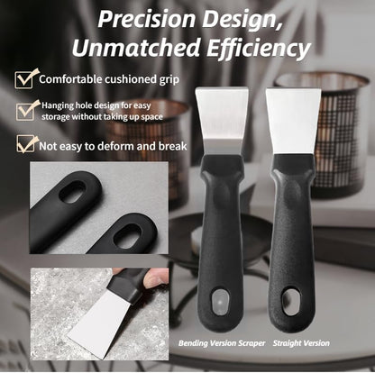 2Pcs Cleaning Scraper for Ovens, Induction Hob, Stainless Steel Multi-Kitchen - Image 5
