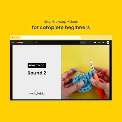 The Woobles Crochet Kit for Beginners - Easy Arts and Crafts Knitting & Crochet Animals Kit As Seen On Shark Tank - Bjørn The Narwhal