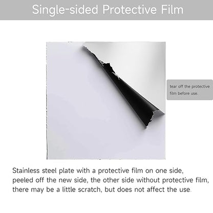 304 Stainless Steel Sheet - 4PCS 6" X 6" X 1/64" Thin Stainless Steel Plate 1/64 Inch Thickness with Protective Film Metal Sheets Shim Stock for Kitchen DIY Crafting (153 x 153 x 0.39 mm)