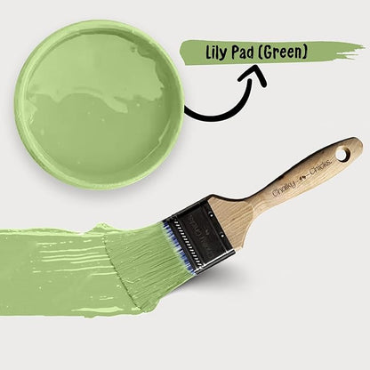 Chalky Chicks All-in-One Chalk Paint for Furniture or Cabinet - 8 Fl Oz - Matte Finish Lily Pad (Green) for Metal, Wood Furniture Paint - No Sanding All-in-One for Home Decor & Crafts, USA Made