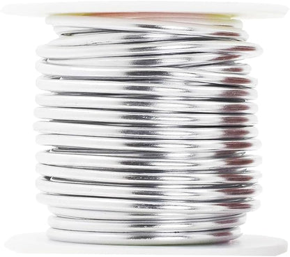Mandala Crafts 8 Gauge Anodized Aluminum Craft Wire for Jewelry Making - 128 FT Colored Flexible Neutral Wire - Bendable for Bonsai Armature Crafting Sculpting