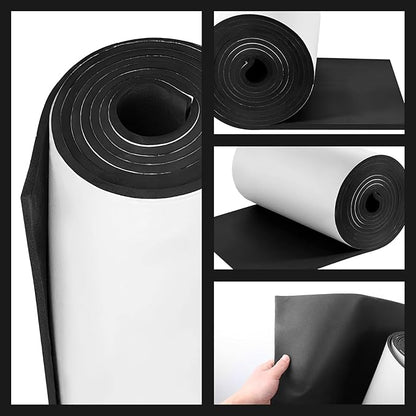 Adhesive Foam Roll Neoprene Sponge Foam Sheet Roll Closed Cell Insulation Closed Cell Foam Sheet Soundproof Foam Padding (Black, 12x59x1/4 Inches)