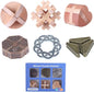 Brain Teaser Puzzle for Adults Puzzles Metal Hole Lock Adult Educational Toy Jigsaw IQ Puzzle（6 Pack） (Bronze)