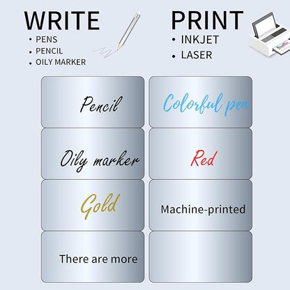 STARLIBOO Shipping Labels Stickers, 2"×4" Printable Silver Mailing Labels for Laser/Inkjet Printing- Matte Silver, Permanent Adhesive Sticker