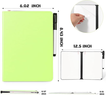 AGM Portable White Board Dry Erase, Double Sided Folding Whiteboards with Pen, Small Dry Erase Board for Study, Meeting, Doodling, Planning, Grass Green