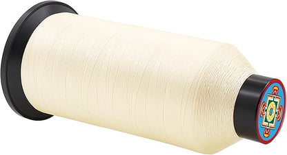Mandala Crafts Size 46 210D T45 Bonded Nylon Thread Ivory Heavy Duty Sewing Threads - 2843 YDs Tex 45 Thread for Leather, Jeans, Weaving, Outdoor Marine Upholstery Threads