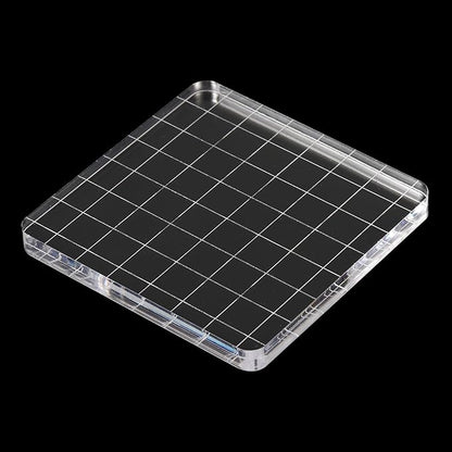 PATIKIL 3"x3" Acrylic Stamp Block, 6Pcs Clear Stamping Block with Grid Lines Decorative Mounting Blocks Square for Scrapbooking DIY Crafts Card Making