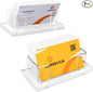 2Pack Acrylic Business Card Holder Enlarged Holds 120 Cards for Office/Exhibition/Restaurant Desk/Counter Display Name Card Organizer Stand